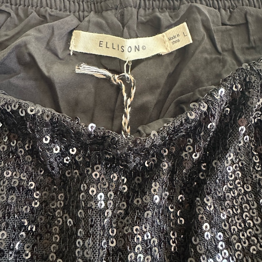 Ellison Sparkling Black Sequin pants